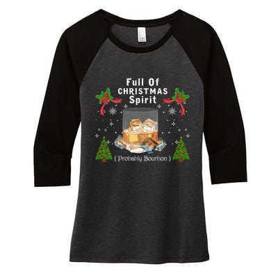 Full Of Christmas Spirit Clothing Funny Xmas Holiday Gifts Women's Tri-Blend 3/4-Sleeve Raglan Shirt