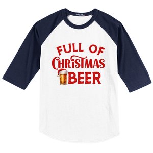 Full Of Christmas Beer Or Cheer Couples Christmas Matching Team Couple Group Baseball Sleeve Shirt