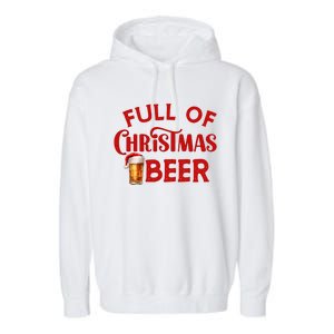 Full Of Christmas Beer Or Cheer Couples Christmas Matching Team Couple Group Garment-Dyed Fleece Hoodie