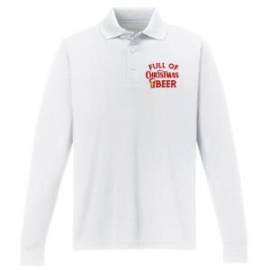 Full Of Christmas Beer Or Cheer Couples Christmas Matching Team Couple Group Performance Long Sleeve Polo