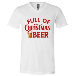 Full Of Christmas Beer Or Cheer Couples Christmas Matching Team Couple Group V-Neck T-Shirt