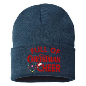 Full Of Christmas Beer Or Cheer Couples Christmas Matching Team Group Couple Sustainable Knit Beanie