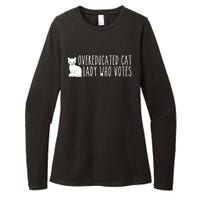 Funny Overeducated Cat Lady Who Votes For Kamala Harris 2024 Womens CVC Long Sleeve Shirt