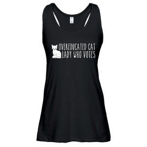 Funny Overeducated Cat Lady Who Votes For Kamala Harris 2024 Ladies Essential Flowy Tank