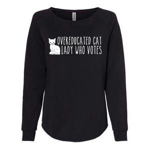 Funny Overeducated Cat Lady Who Votes For Kamala Harris 2024 Womens California Wash Sweatshirt