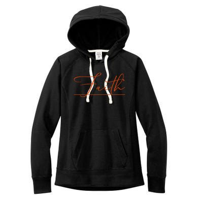 Faith Orange Christian Women's Fleece Hoodie