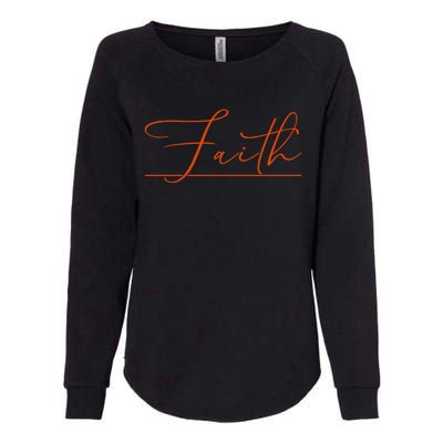 Faith Orange Christian Womens California Wash Sweatshirt