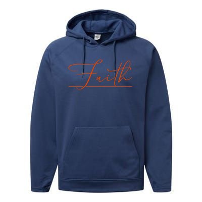 Faith Orange Christian Performance Fleece Hoodie