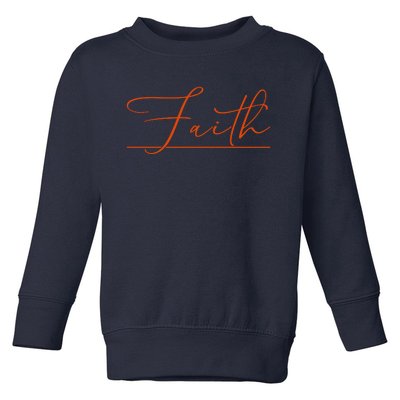 Faith Orange Christian Toddler Sweatshirt