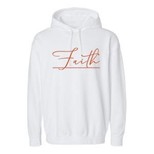 Faith Orange Christian Garment-Dyed Fleece Hoodie