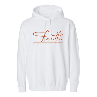 Faith Orange Christian Garment-Dyed Fleece Hoodie