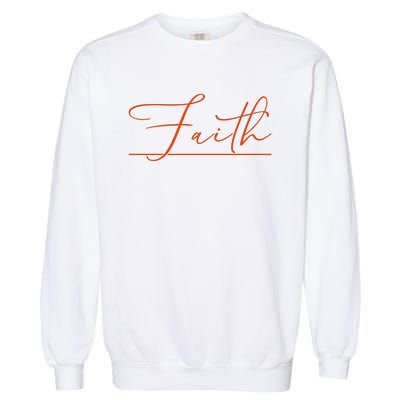 Faith Orange Christian Garment-Dyed Sweatshirt