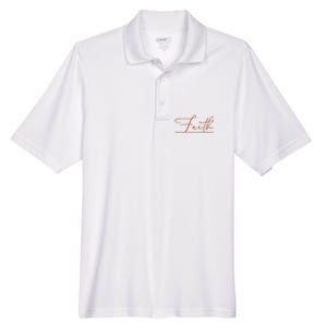 Faith Orange Christian Men's Origin Performance Pique Polo