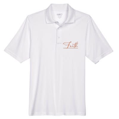 Faith Orange Christian Men's Origin Performance Piqué Polo