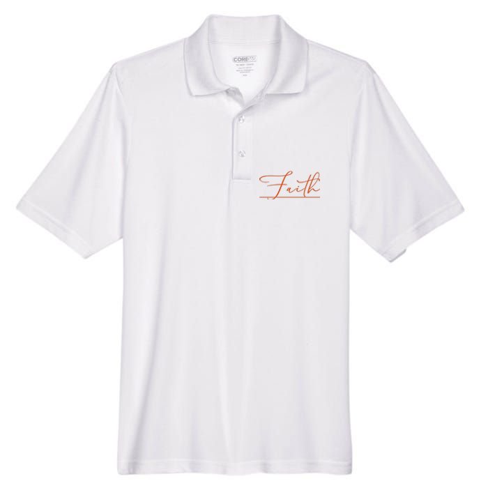 Faith Orange Christian Men's Origin Performance Pique Polo