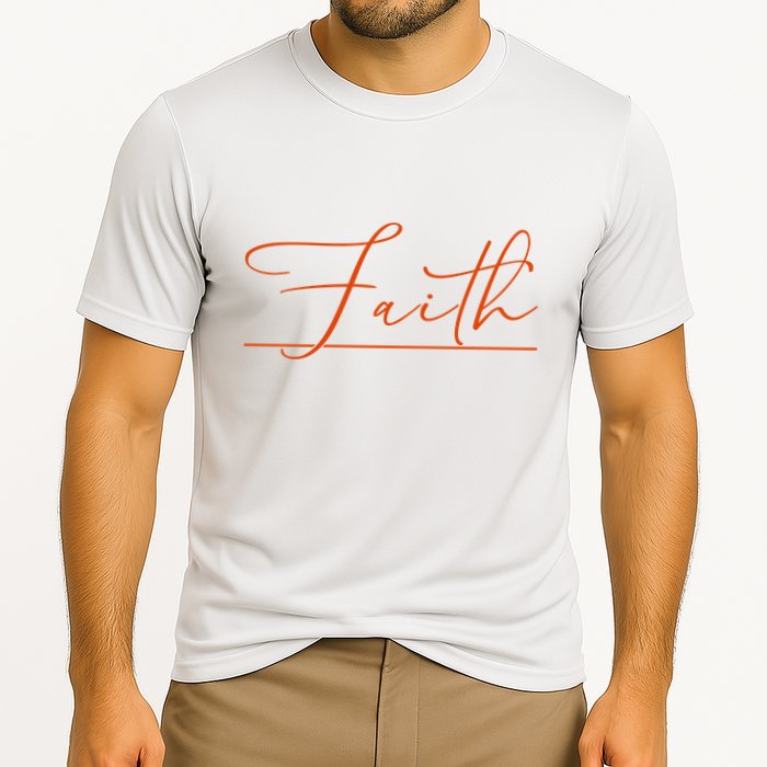 Faith Orange Christian Performance Shirt