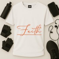 Faith Orange Christian Performance Shirt