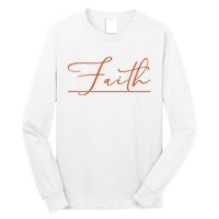 Faith Orange Christian Long Sleeve Shirt