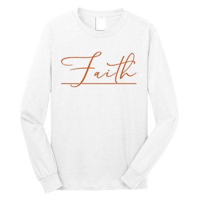 Faith Orange Christian Long Sleeve Shirt