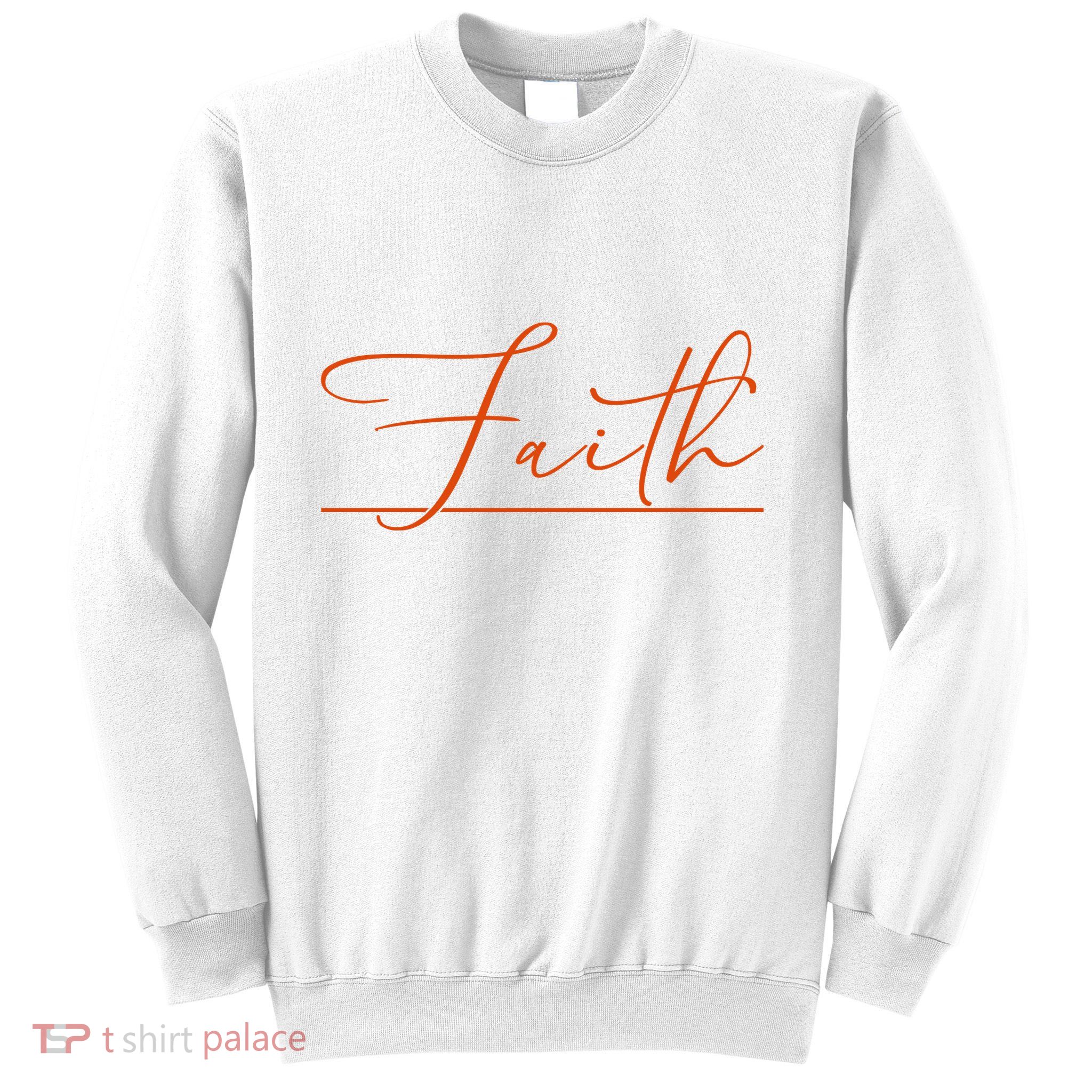 Faith Orange Christian Sweatshirt