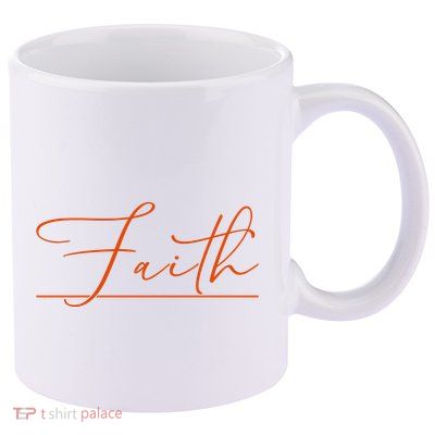 Faith Orange Christian 11oz C Handle Ceramic Mug