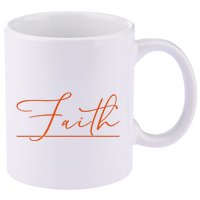 Faith Orange Christian 11oz C Handle Ceramic Mug