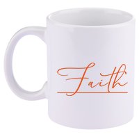 Faith Orange Christian 11oz C Handle Ceramic Mug