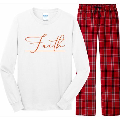 Faith Orange Christian Long Sleeve Pajama Set