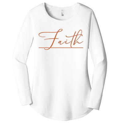 Faith Orange Christian Women's Perfect Tri Tunic Long Sleeve Shirt