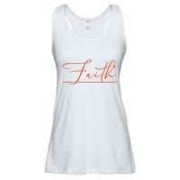 Faith Orange Christian Ladies Essential Flowy Tank