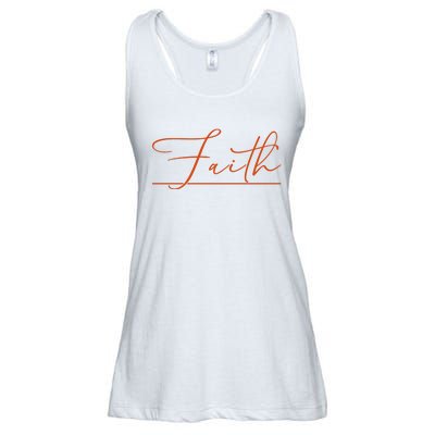 Faith Orange Christian Ladies Essential Flowy Tank