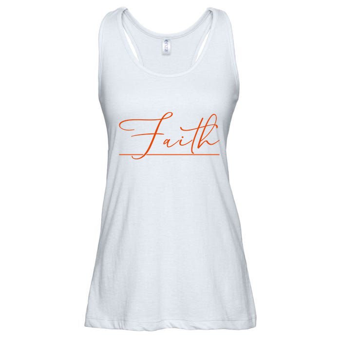 Faith Orange Christian Ladies Essential Flowy Tank