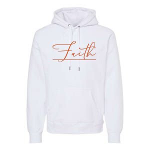 Faith Orange Christian Premium Hoodie