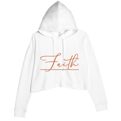 Faith Orange Christian Crop Fleece Hoodie