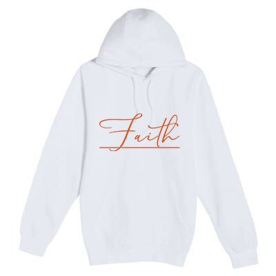 Faith Orange Christian Premium Pullover Hoodie