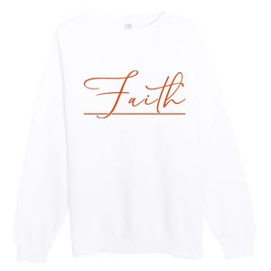 Faith Orange Christian Premium Crewneck Sweatshirt