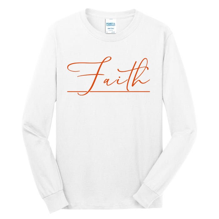 Faith Orange Christian Tall Long Sleeve T-Shirt