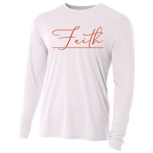 Faith Orange Christian Cooling Performance Long Sleeve Crew