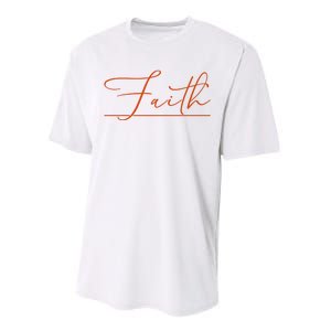 Faith Orange Christian Performance Sprint T-Shirt