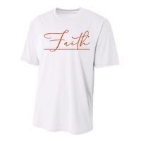 Faith Orange Christian Performance Sprint T-Shirt