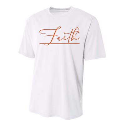 Faith Orange Christian Performance Sprint T-Shirt