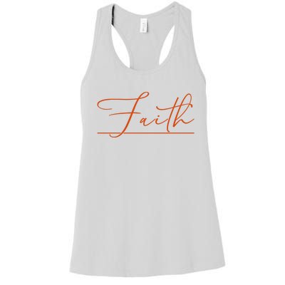 Faith Orange Christian Women's Racerback Tank