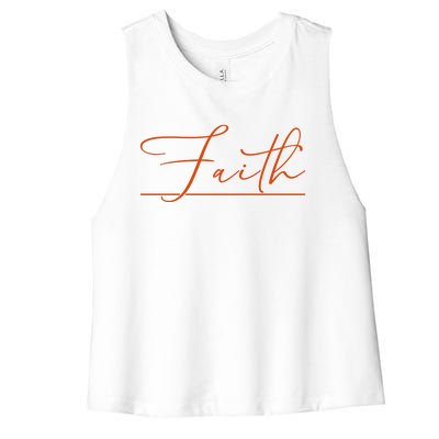 Faith Orange Christian Women's Racerback Cropped Tank