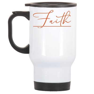 Faith Orange Christian Stainless Steel Travel Mug