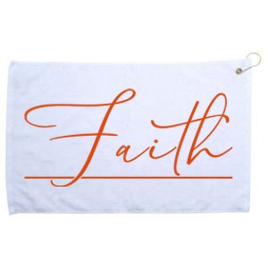 Faith Orange Christian Grommeted Golf Towel