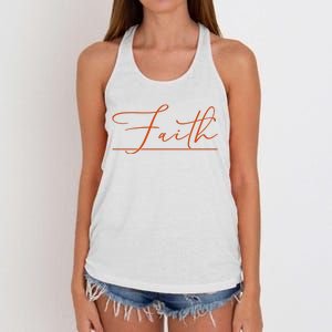 Faith Orange Christian Women's Knotted Racerback Tank