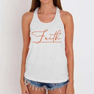 Faith Orange Christian Women's Knotted Racerback Tank