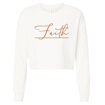 Faith Orange Christian Cropped Pullover Crew