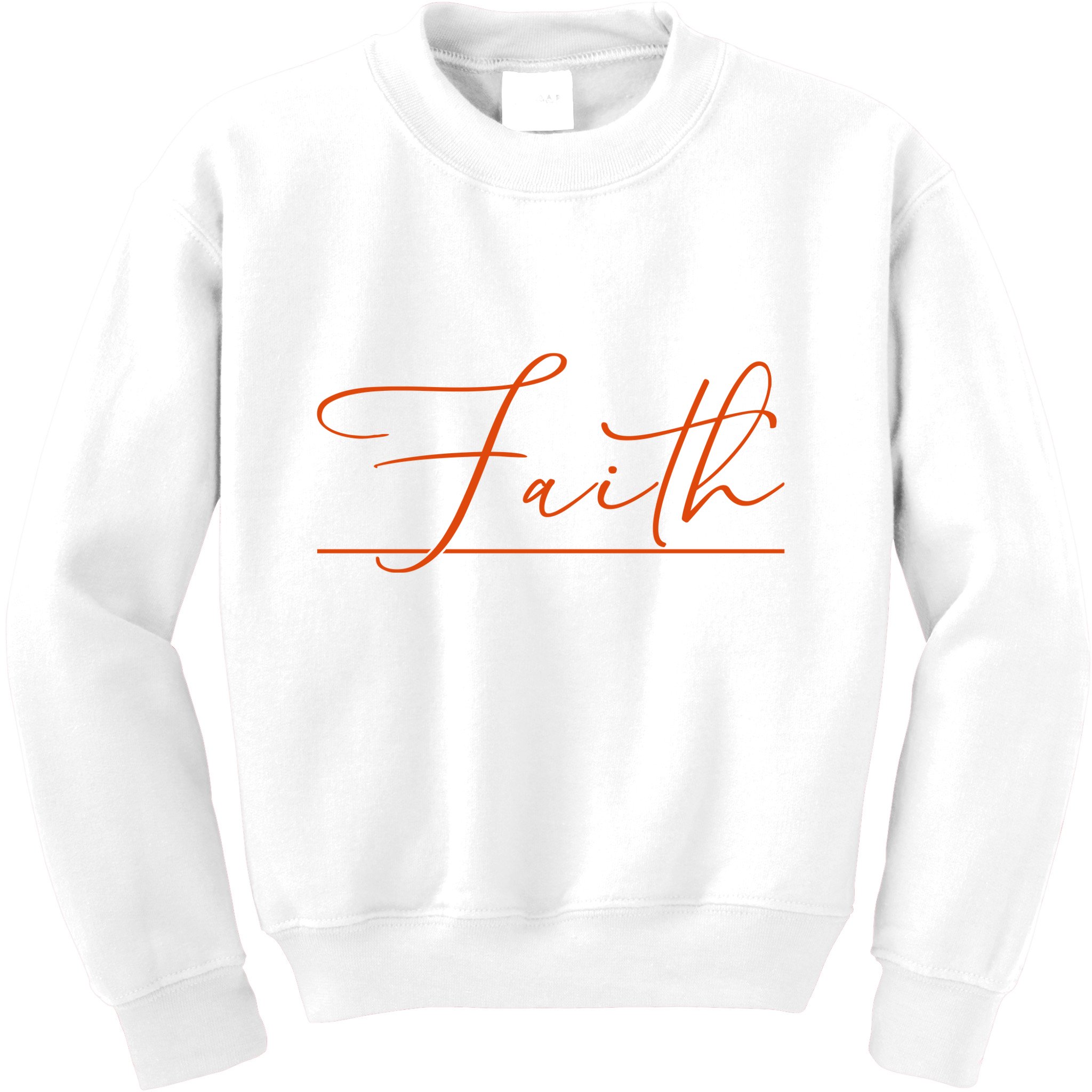 Faith Orange Christian Kids Sweatshirt