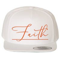Faith Orange Christian Wool Snapback Cap